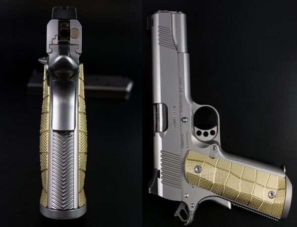 Lok Grips 1911 Palm Swell GridLOK Brass