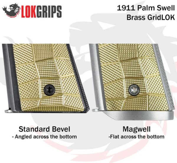 Lok Grips 1911 Palm Swell GridLOK Brass