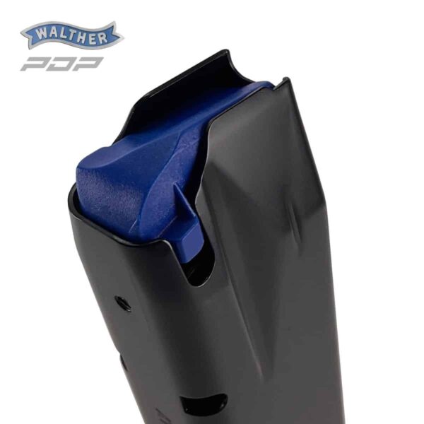 Walther Magazine 18-skuds, black aluminum base, PDP Full Size