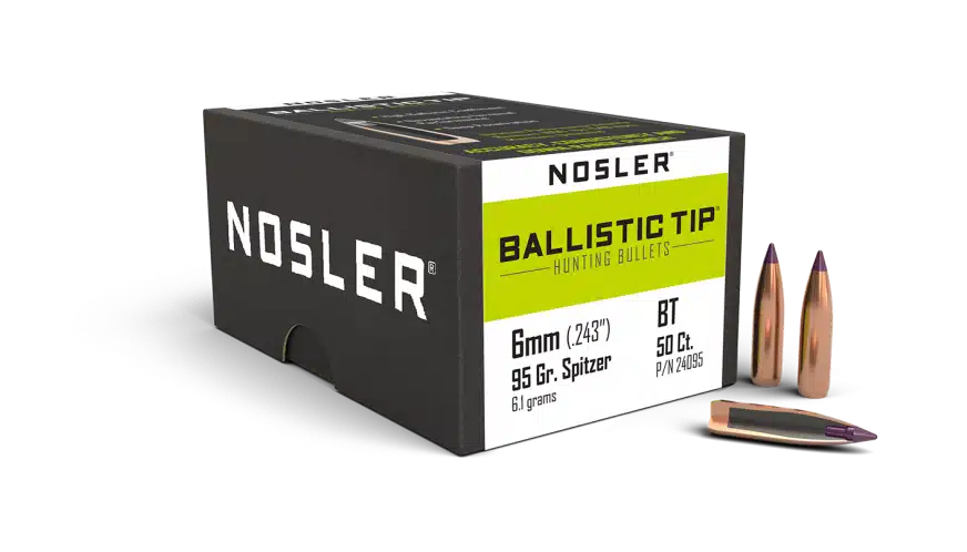 Nosler 6mm 95gr Ballistic Tip Hunting (50 stk)