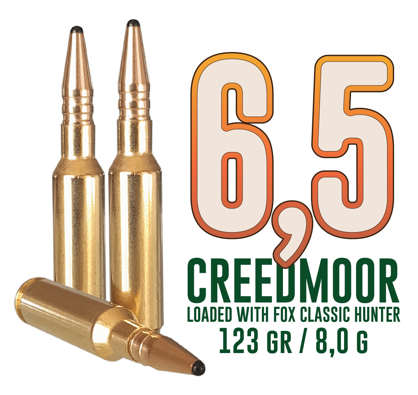 Fox Ammunition 6,5 Creedmoor - 123 gr, 20 stk