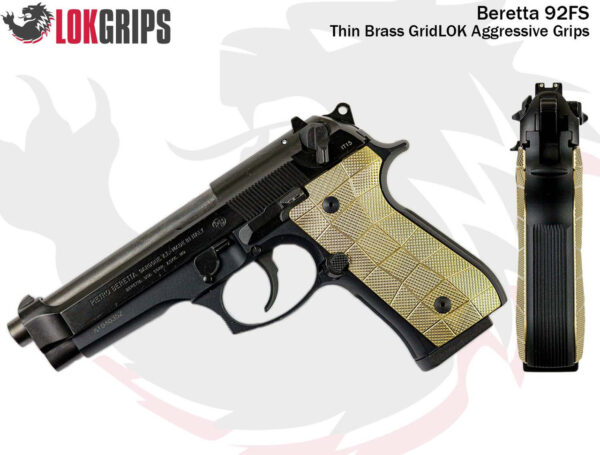 Lok Grips Beretta 92 Thin GridLOK Brass