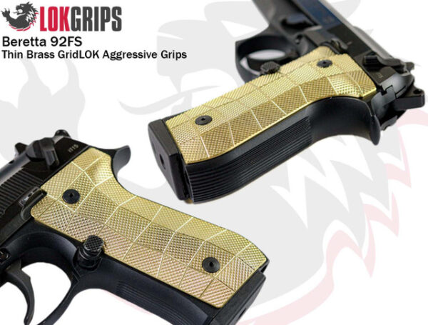 Lok Grips Beretta 92 Thin GridLOK Brass