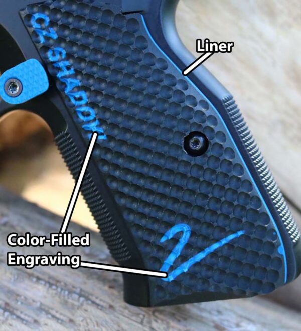 Lok Grips CZ Shadow 2 Palm Swell Bogies - Color-Fill "CZ Shadow" & "2" w/ Liner