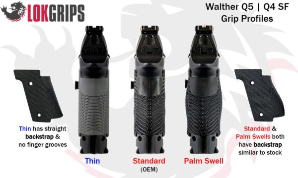 Lok Grips Walther Q5 | Q4 | PDP Compact Steel Frame Thin Bogies