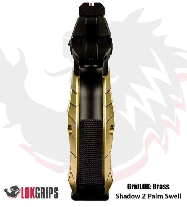 Lok Grips CZ Shadow 2 Palm Swell GridLOK Brass
