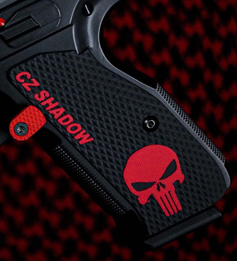 Lok Grips CZ Shadow 2 Thin Roughnecks "CZ SHADOW" & Punisher Inlay
