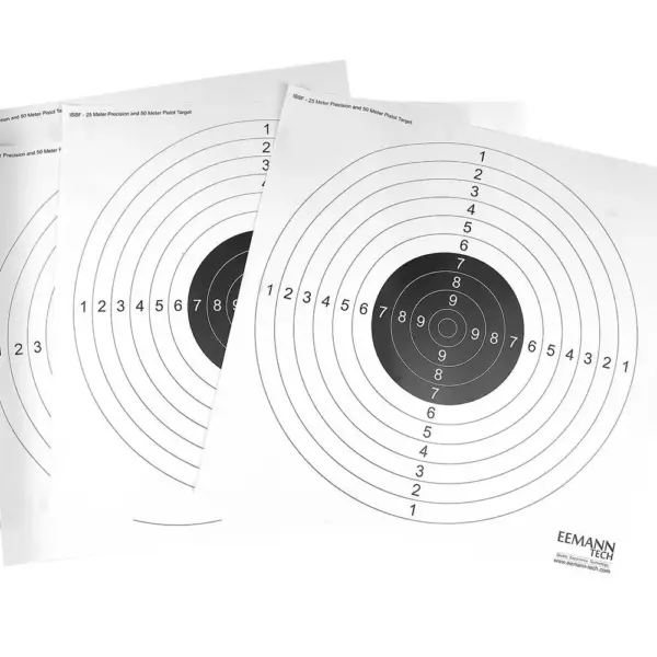 Eemann Tech ISSF 25M Precision & 50M Pistol Target - 100 stk.