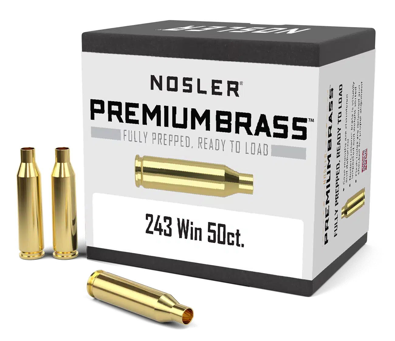 Nosler 243 Win Premium Brass (50 stk)