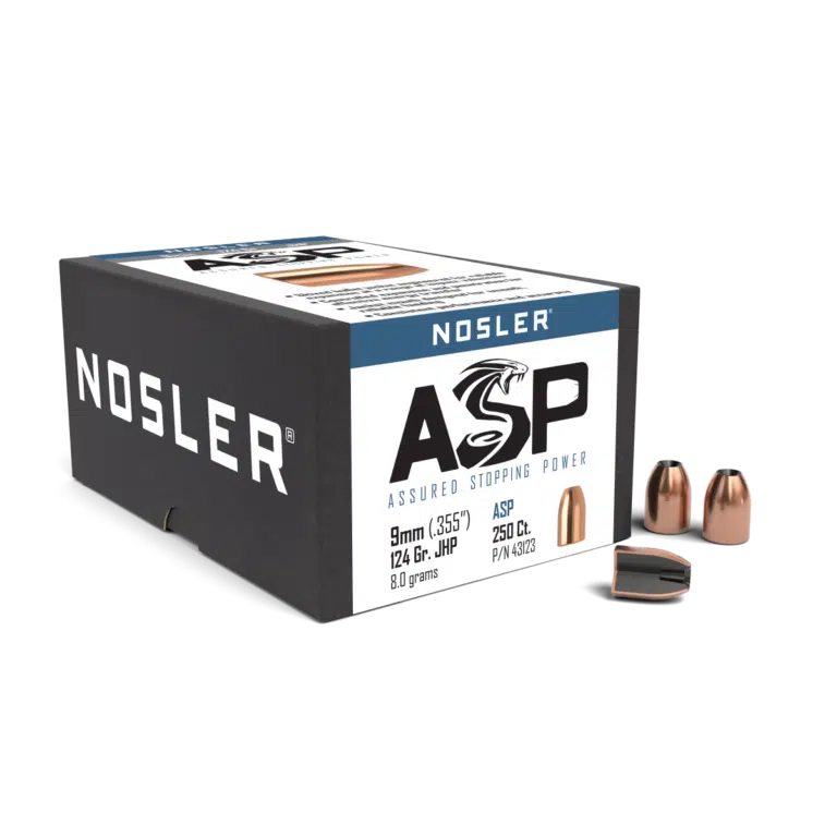 Nosler 9mm 124gr JHP ASP (250 stk)