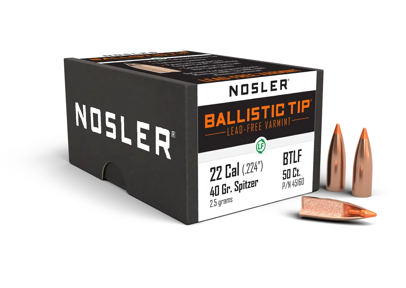 Nosler 22 Caliber 40gr Ballistic Tip Lead Free (100 stk)