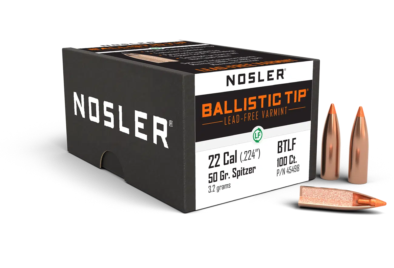 Nosler 22 Caliber 50gr Ballistic Tip Lead Free (100 stk)