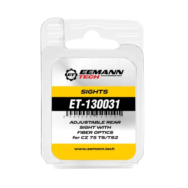 Eemann Tech Adjustable Rear Sight with Fiber Optics for CZ 75 TS/TS2