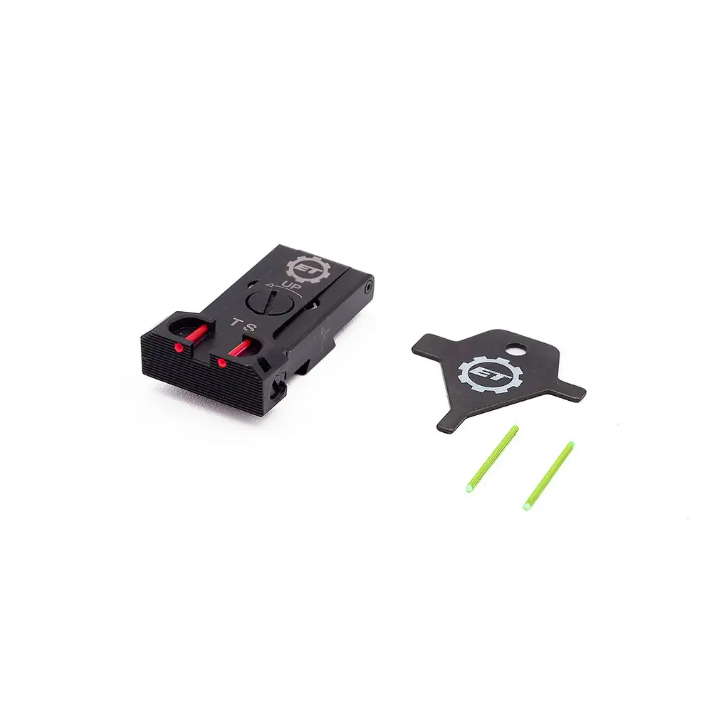 Eemann Tech Adjustable Rear Sight with Fiber Optics for CZ 75 TS/TS2