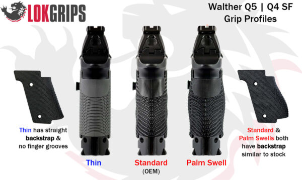 Lok Grips Walther Q5 | Q4 | PDP Compact Steel Frame Thin Veloce