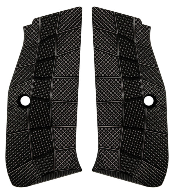 Lok Grips CZ Shadow 2 Palm Swell GridLOK Aluminum - Sort, Short full size - with magwell