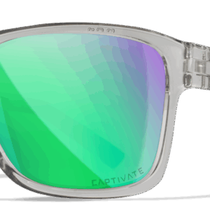 Wiley X Trek - Lentilă: CAPTIVATE™ Polaroid Green Mirror Ramă: Gri deschis transparent lucios