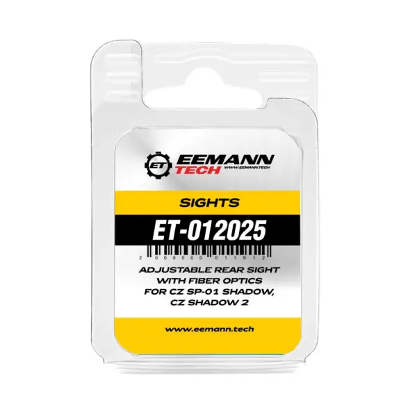 Eemann Tech Adjustable Rear Sight with Fiber Optics for CZ SP-01 SHADOW, CZ SHADOW 2