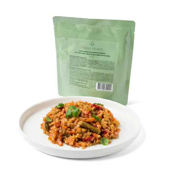 Food Force Chicken and vegetable wok with rice, færdigret
