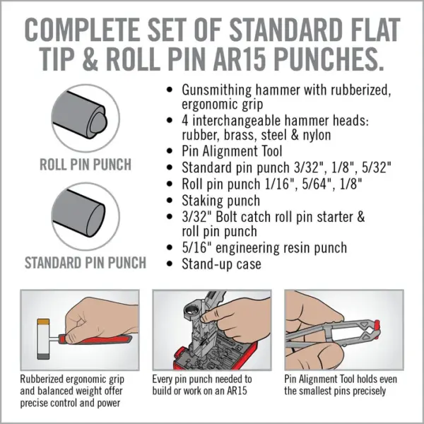 Real Avid Accu-Punch Hammer & AR15 Pin Punch Set - Billede 10
