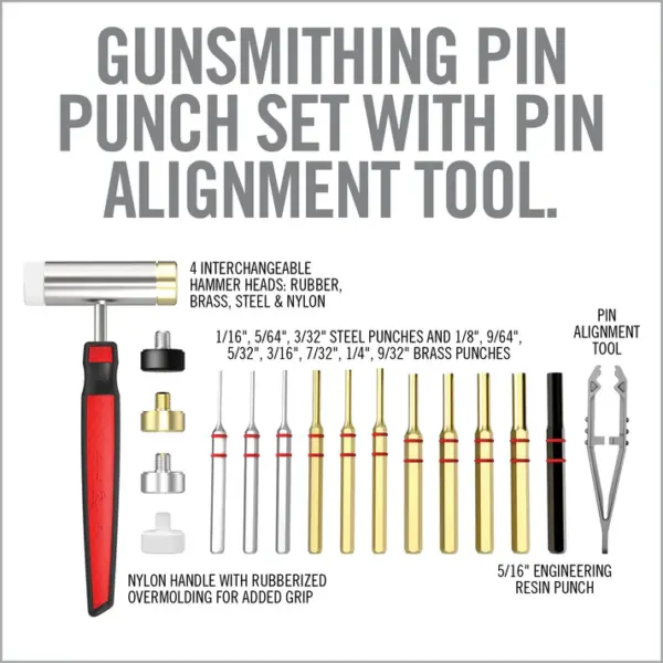 Real Avid Accu-Punch Hammer & Pin Punch Set - Brass - Billede 4