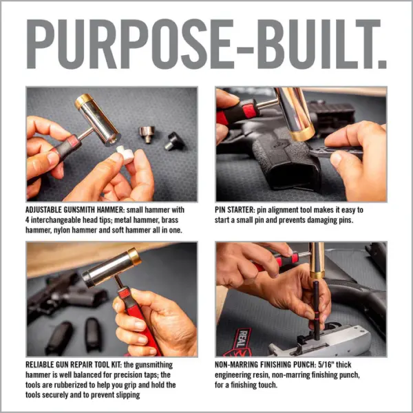 Real Avid Accu-Punch Hammer & Pin Punch Set - Brass - Billede 2