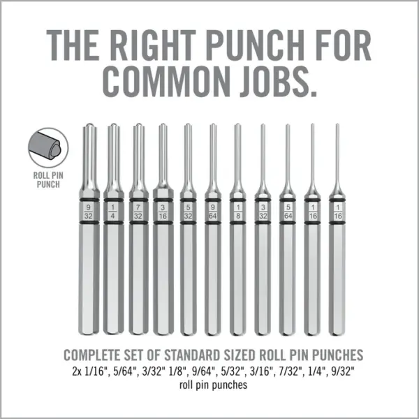 Real Avid Accu-Punch 11-Piece Roll Pin Punch Set - Billede 5