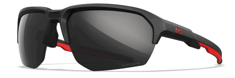 Wiley X JAKAL - Glas: CAPTIVATE&trade; Sort Spejl Stel: Mat Sort/R&oslash;d