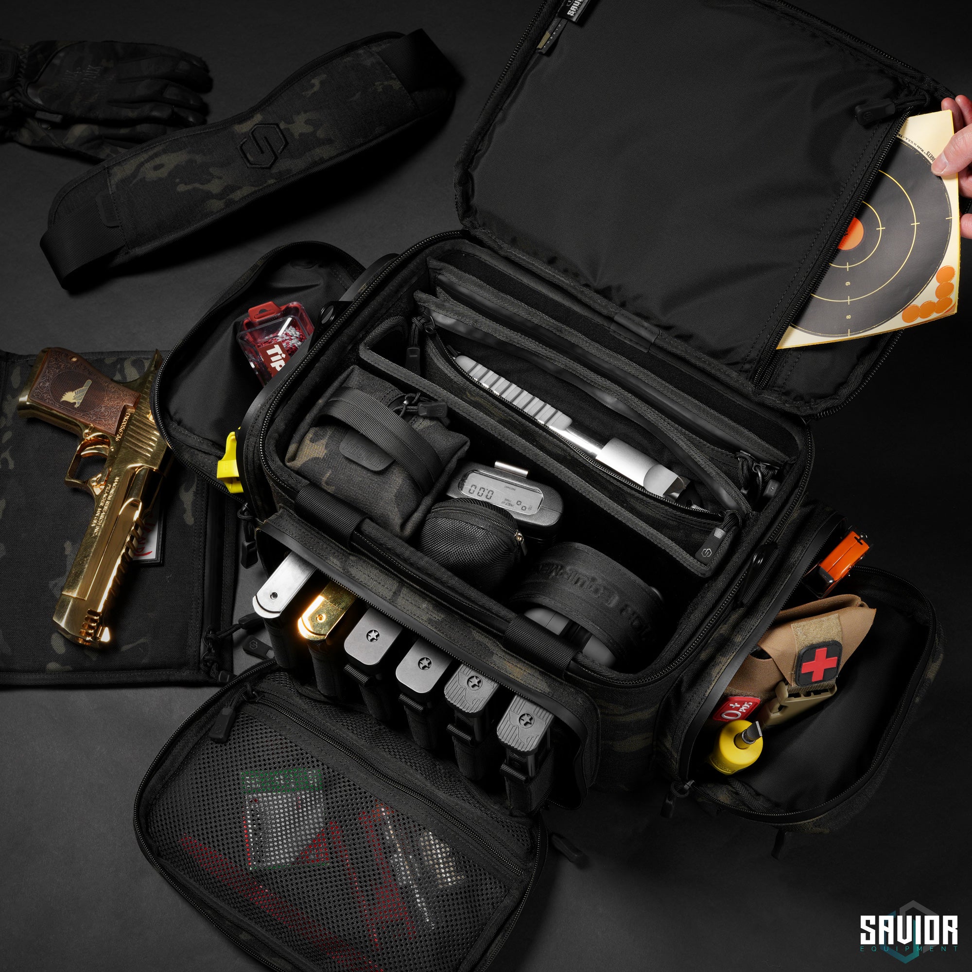 Savior Equipment - MultiCam® Specialist Range Bag w/ 3 Pistol Sleeves 4 Savior Equipment - MultiCam® Specialist Range Bag w/ 3 Pistol Sleeves - Billede 4