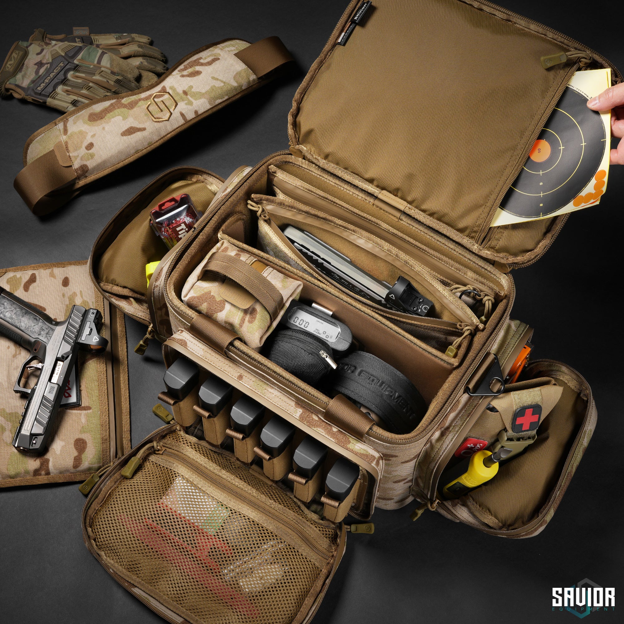 Savior Equipment - MultiCam® Specialist Range Bag w/ 3 Pistol Sleeves 12 Savior Equipment - MultiCam® Specialist Range Bag w/ 3 Pistol Sleeves - Billede 12