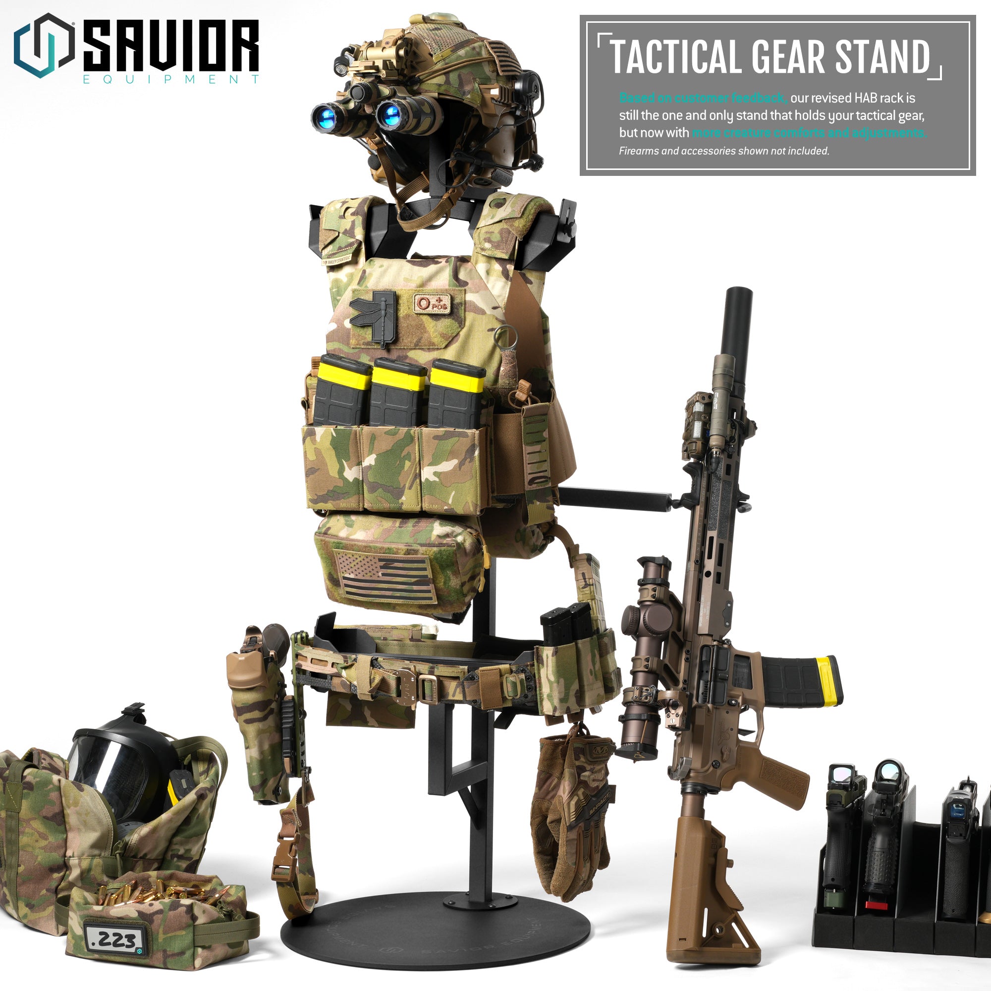 Savior Equipment - H.A.B Rack 2.0 - Tactical Gear Stand W/ Rifle Rack 3 Savior Equipment - H.A.B Rack 2.0 - Tactical Gear Stand W/ Rifle Rack - Billede 3