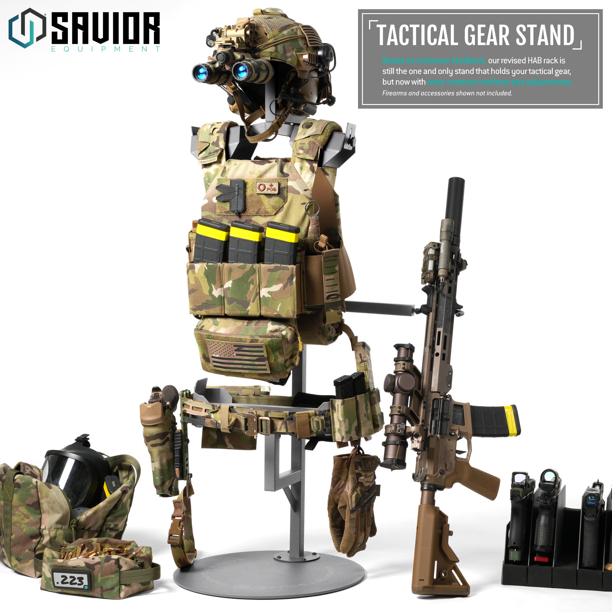 Savior Equipment - H.A.B Rack 2.0 - Tactical Gear Stand W/ Rifle Rack 9 Savior Equipment - H.A.B Rack 2.0 - Tactical Gear Stand W/ Rifle Rack - Billede 9