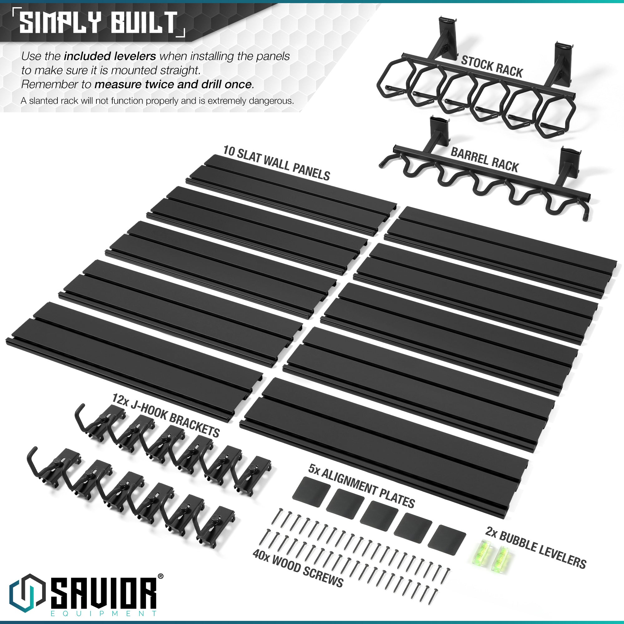 Savior Equipment - Wall Rack System - 10 Panel Kit W/ Attachments 8 Savior Equipment - Wall Rack System - 10 Panel Kit W/ Attachments - Billede 8