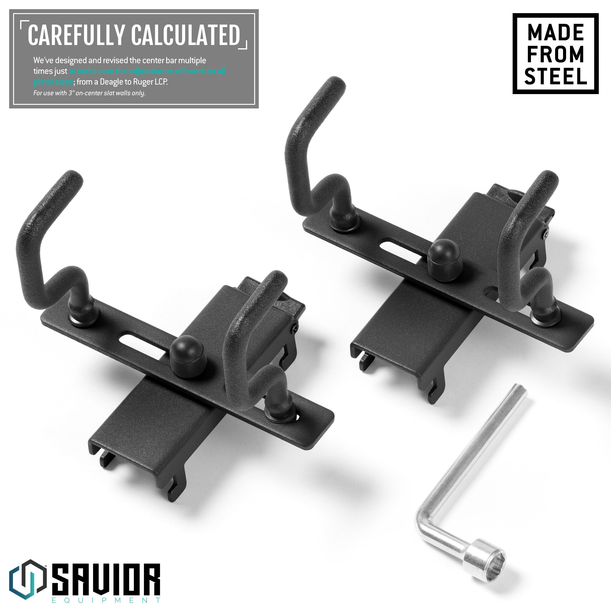 Savior Equipment - Wall Rack System - Adjustable Pistol Hangers (2-Pack) 5 Savior Equipment - Wall Rack System - Adjustable Pistol Hangers (2-Pack) - Billede 5